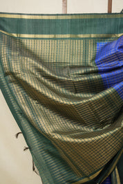 Blue Raw Silk Saree - SRBRSS915