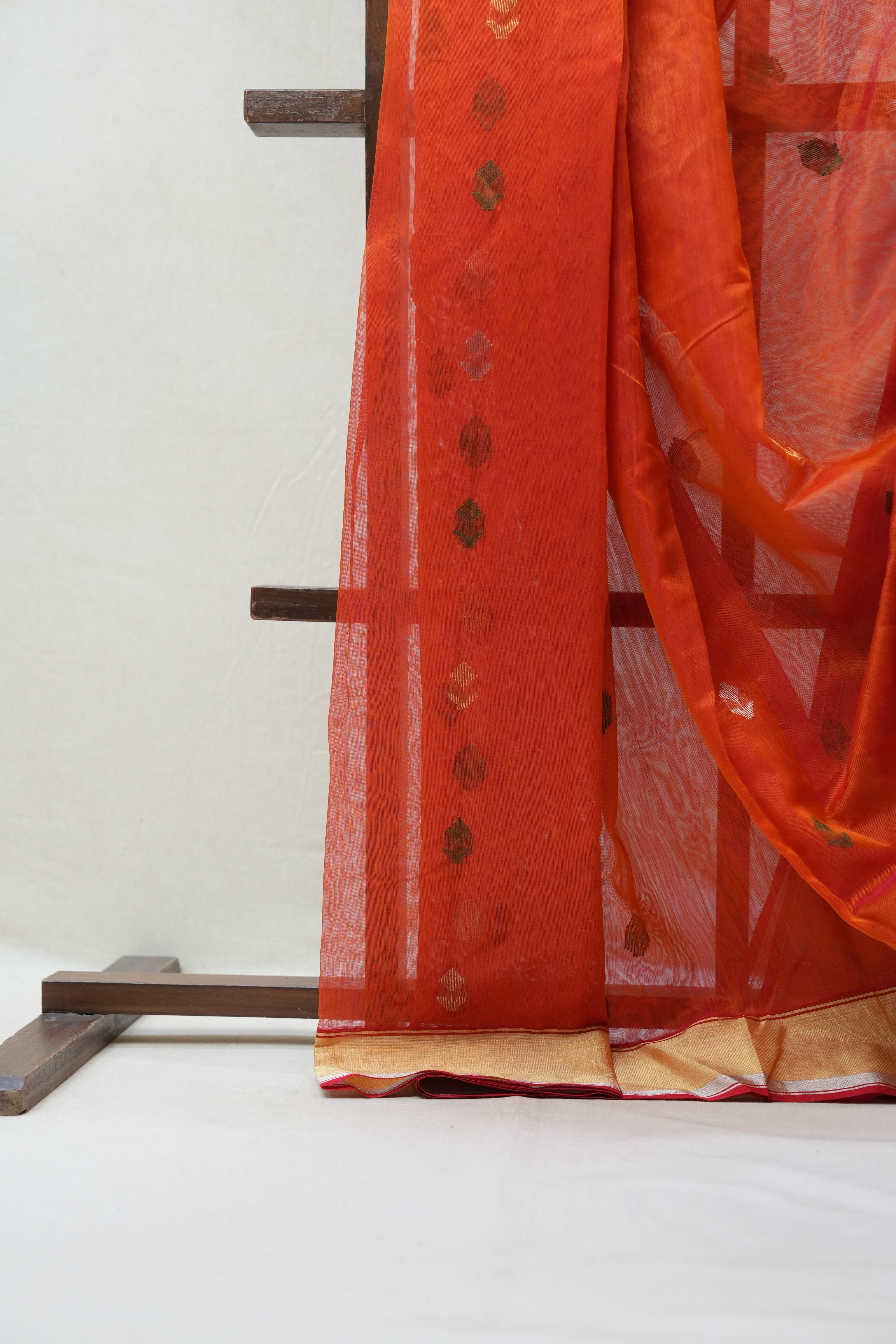 Brick Orange Chanderi Cotton Silk Saree - SRBOCSS379