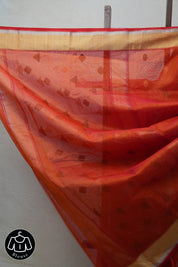 Brick Orange Chanderi Cotton Silk Saree - SRBOCSS379