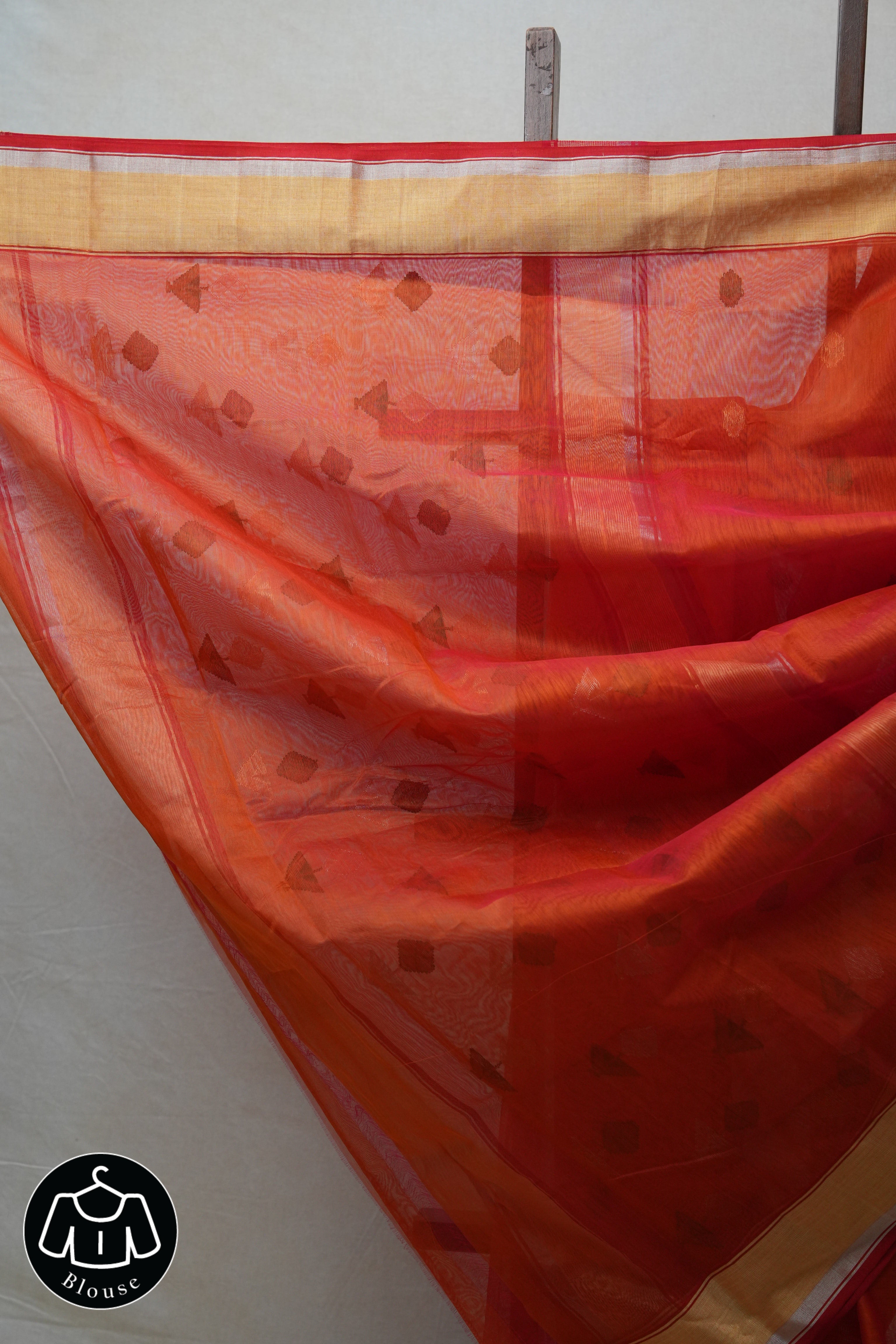 Brick Orange Chanderi Cotton Silk Saree - SRBOCSS379