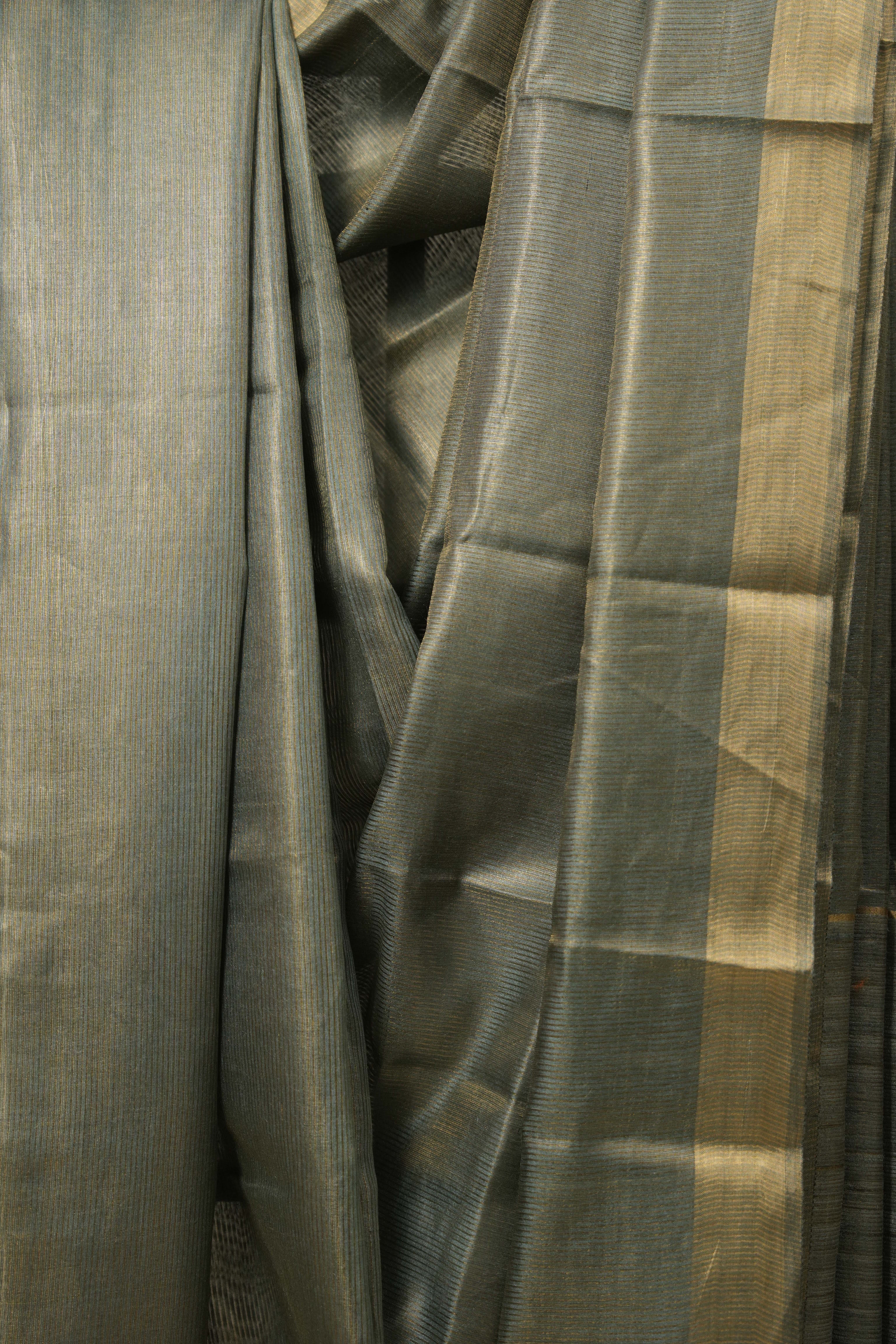 Mint Green Tussar Silk Saree - SRMGTSS1701