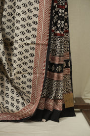 Off White HBP Cotton Saree - SROWCS3679