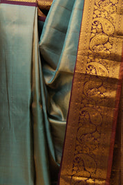 Golden Turquoise Gadwal Silk Saree - SRGTGSS520