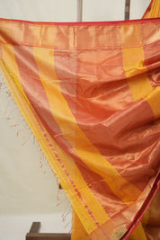 Mustard Yellow Maheshwari Tissue Saree - SRMYMTS721