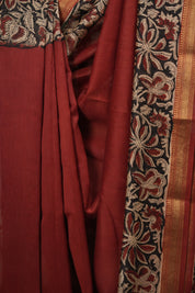 Maroon HBP Cotton Silk Saree With Chanderi Border - SRMCSS1807
