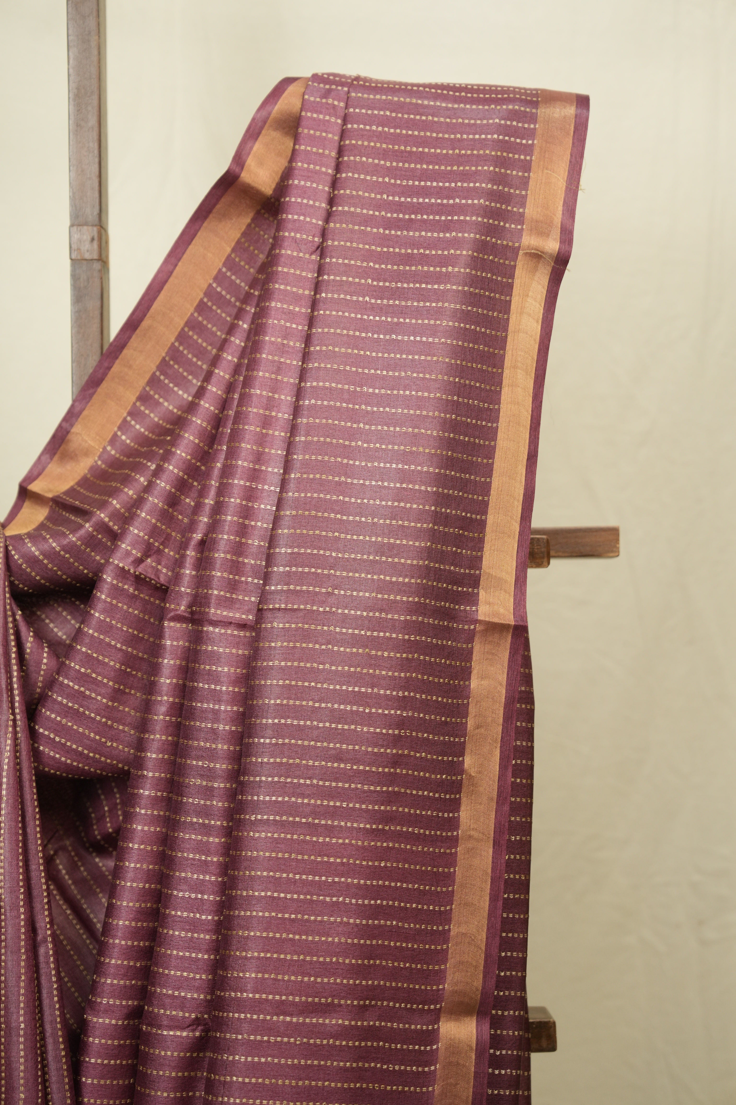 Onion Pink Tussar Silk Saree - SROPTSS1876