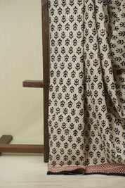 Off White HBP Cotton Saree - SROWCS3679