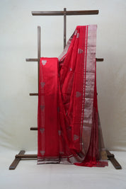 Red Chanderi Silk Saree - SRRCSS412