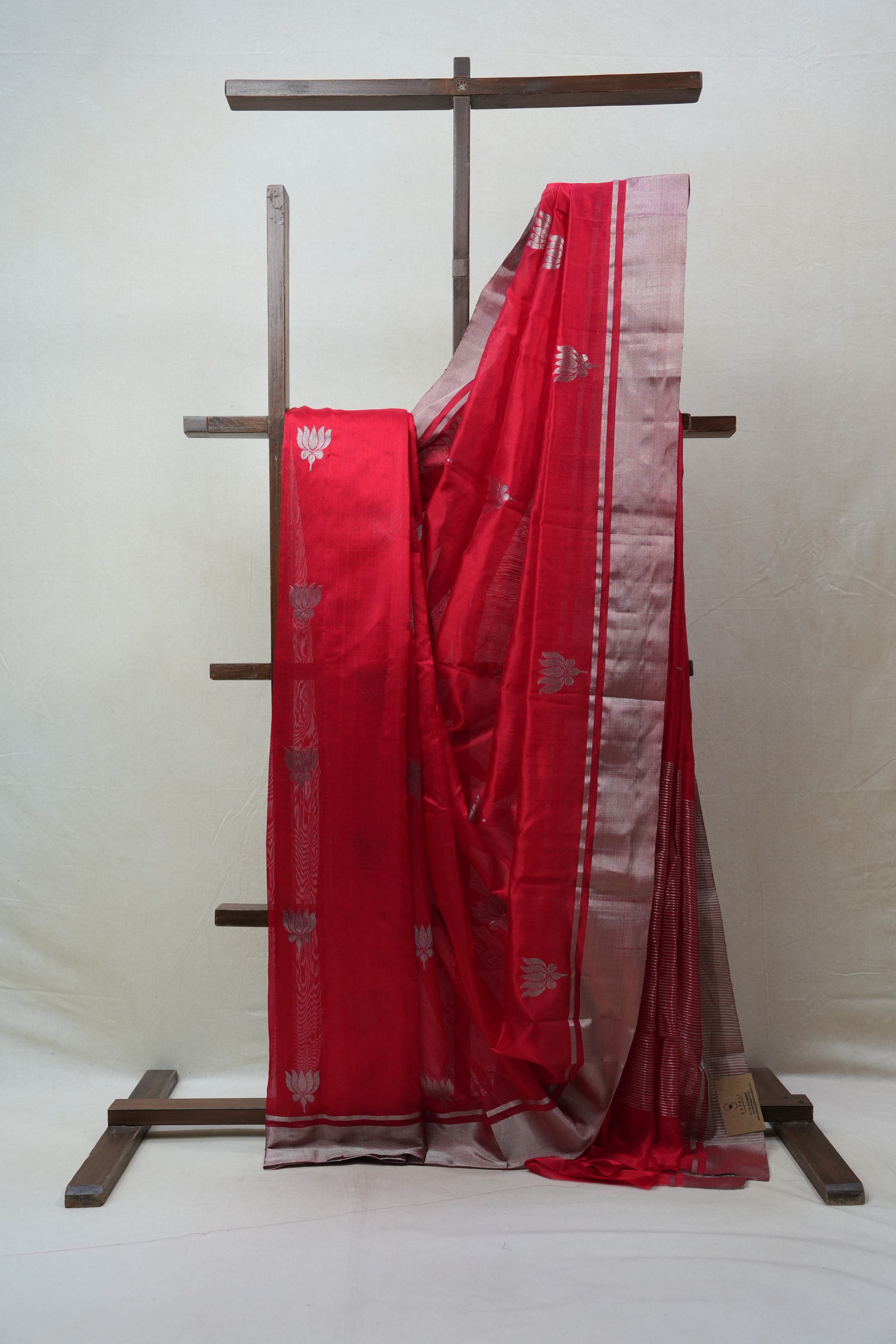 Red Chanderi Silk Saree - SRRCSS412