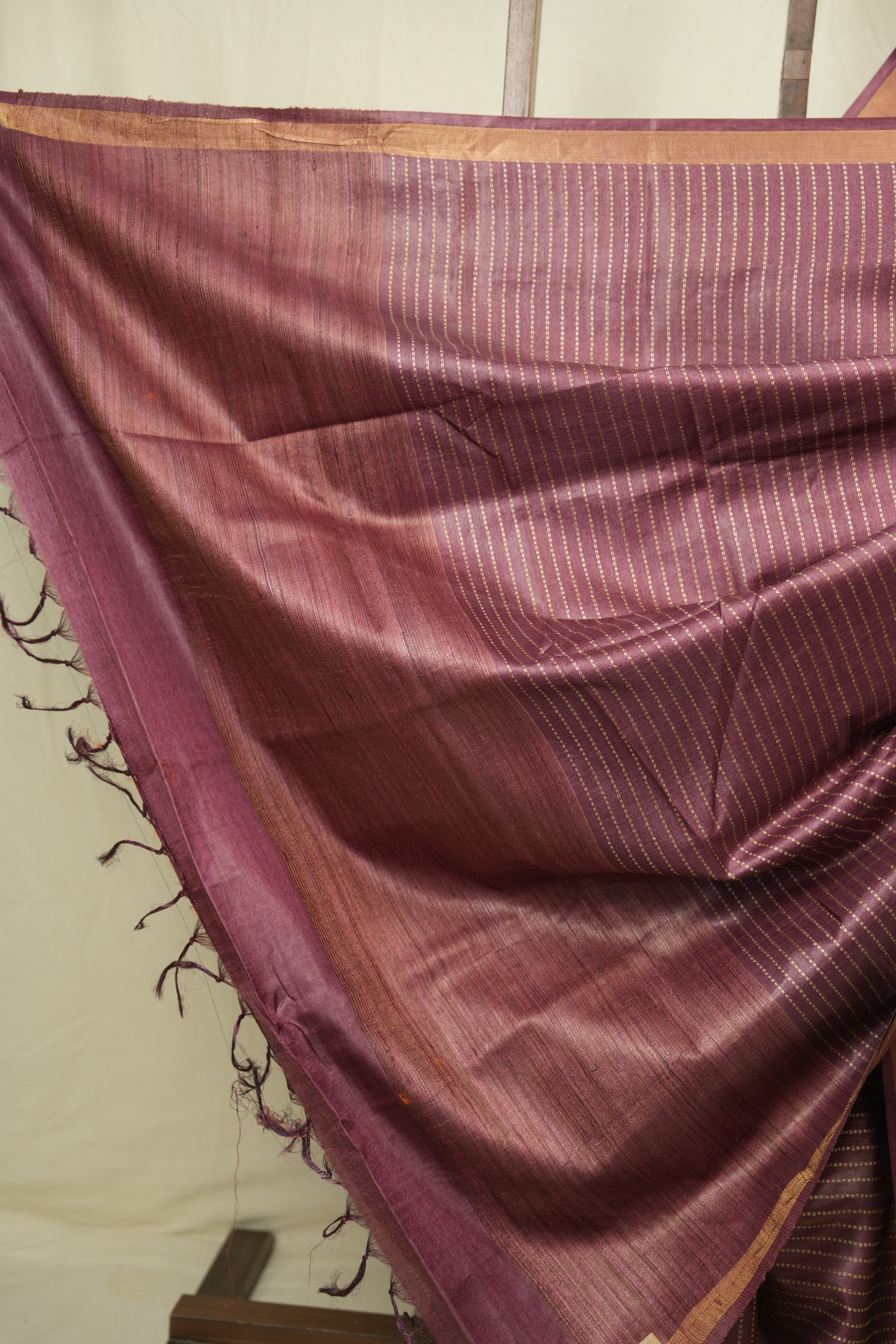 Onion Pink Tussar Silk Saree - SROPTSS1876