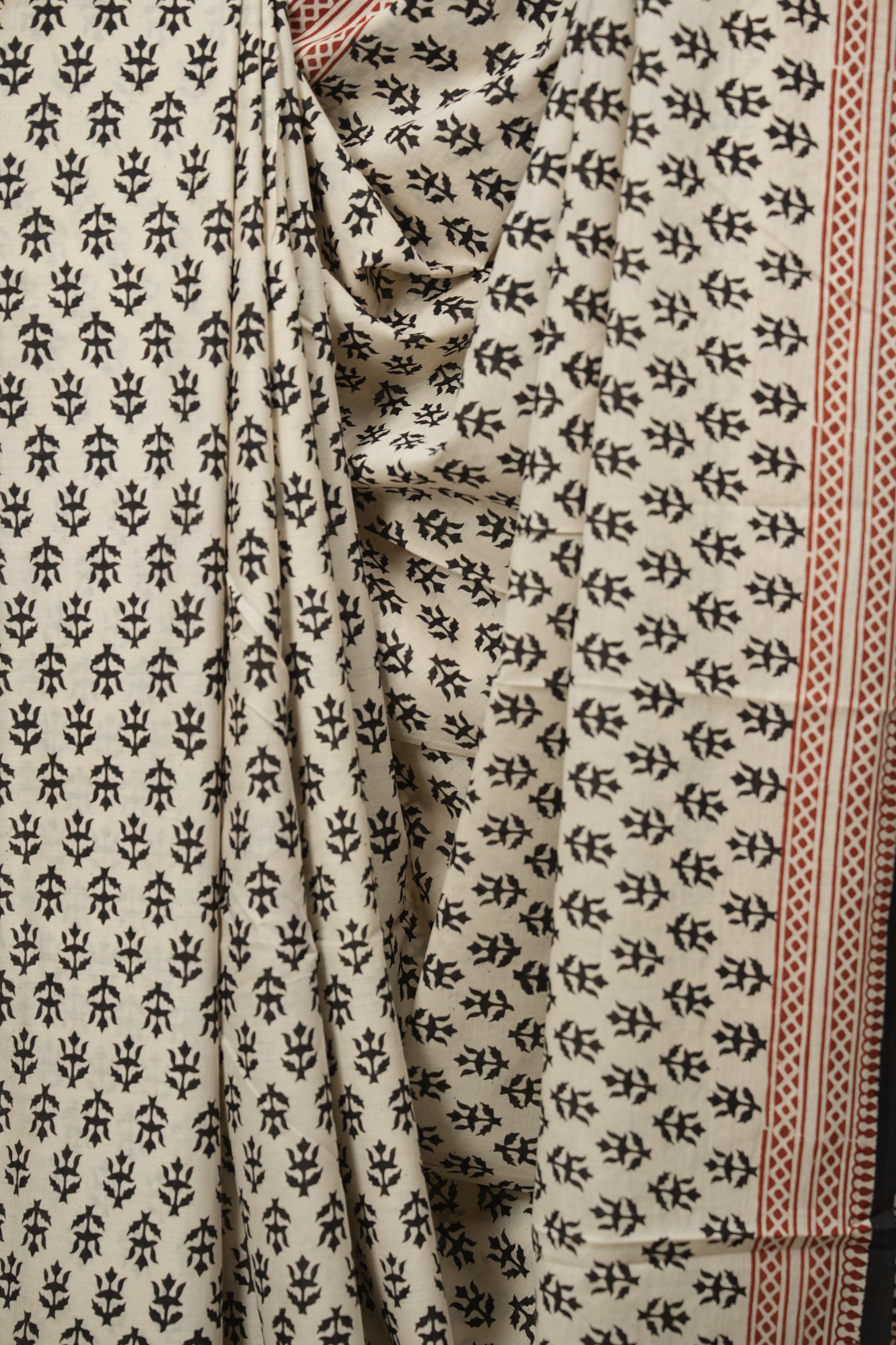Off White HBP Cotton Saree - SROWCS3679