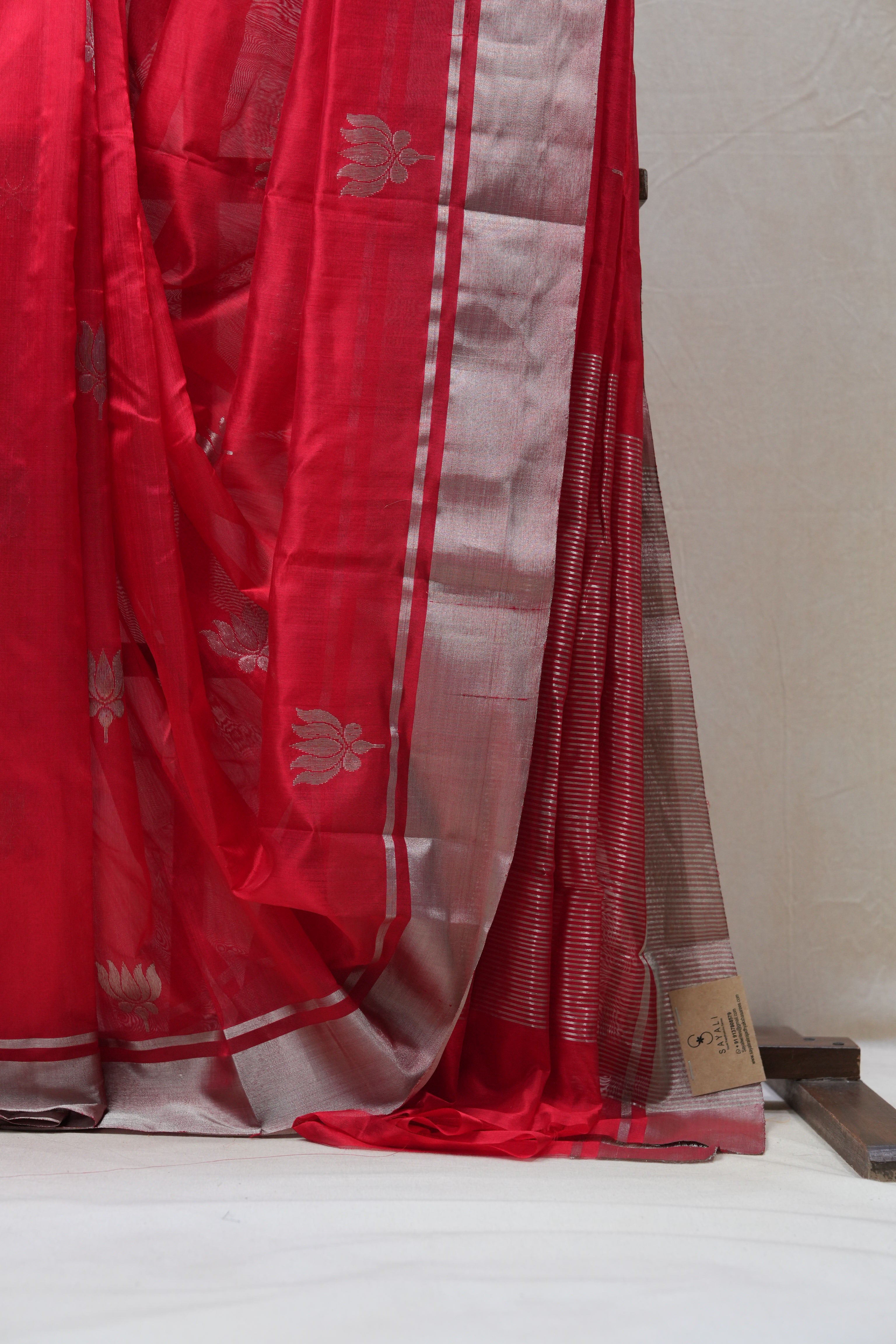Red Chanderi Silk Saree - SRRCSS412