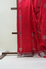 Red Chanderi Silk Saree - SRRCSS412
