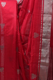 Red Chanderi Silk Saree - SRRCSS412
