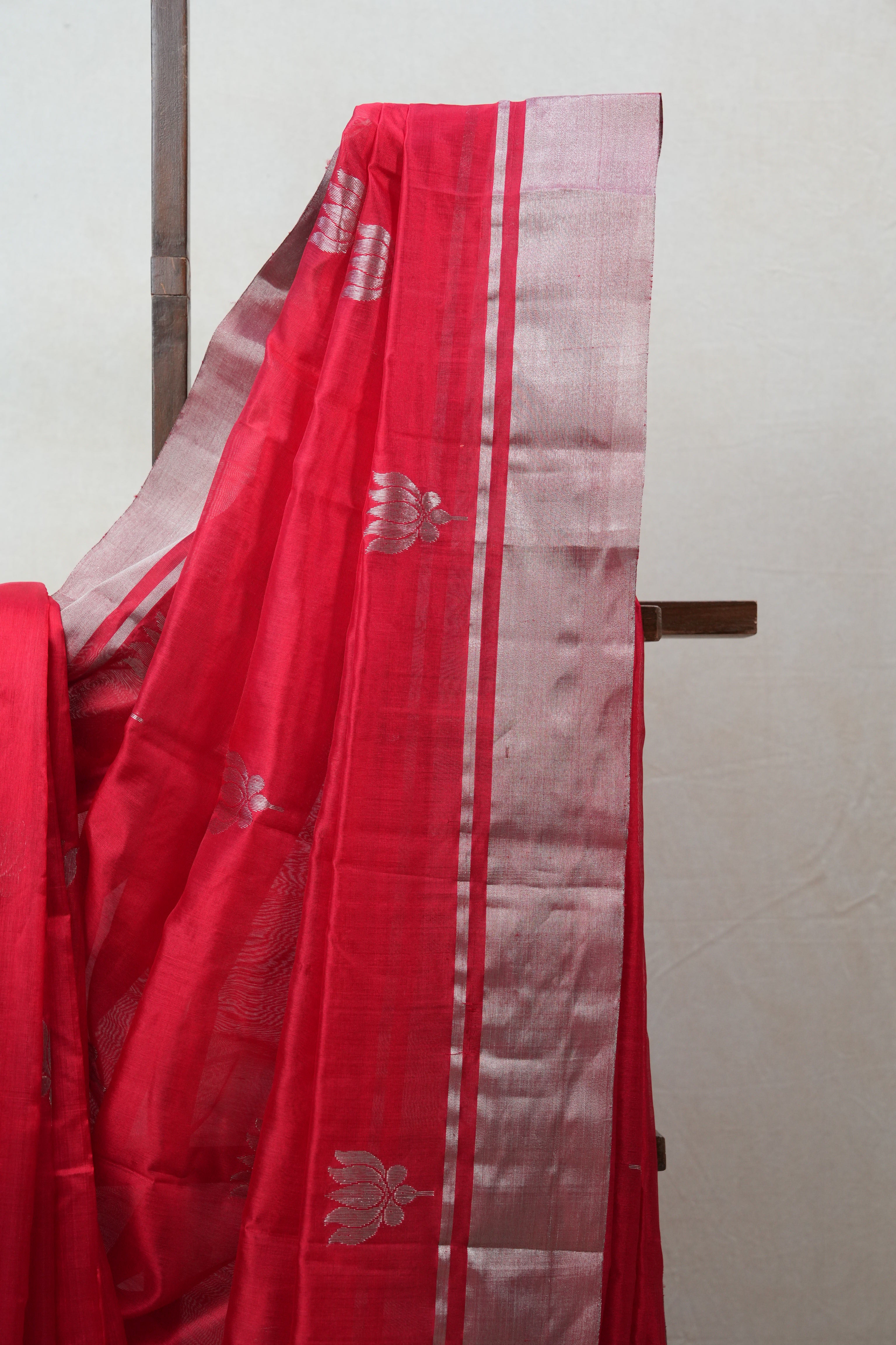 Red Chanderi Silk Saree - SRRCSS412