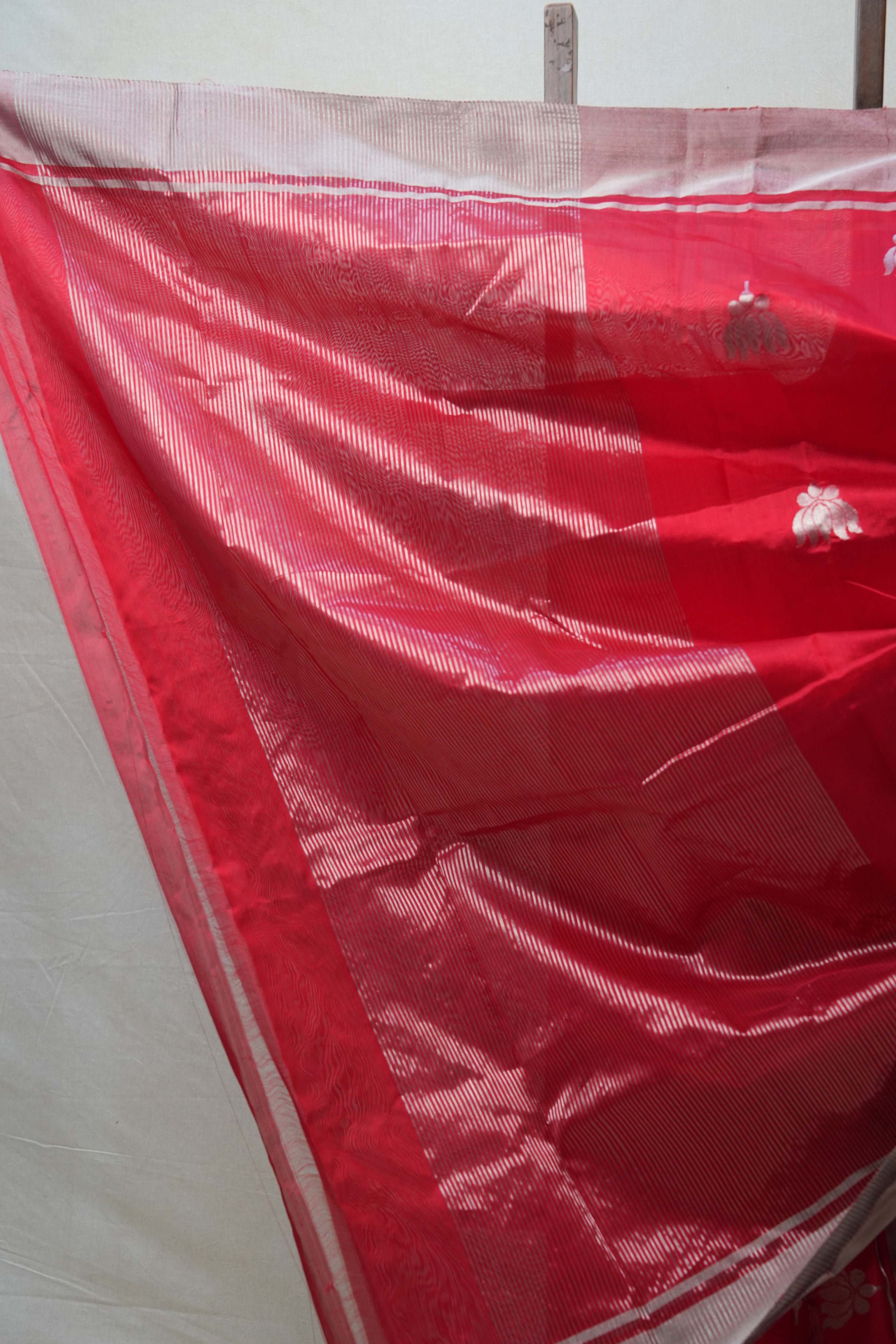 Red Chanderi Silk Saree - SRRCSS412