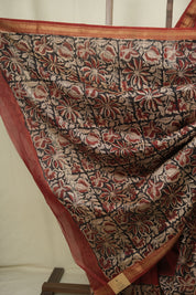Maroon HBP Cotton Silk Saree With Chanderi Border - SRMCSS1807