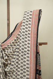 Off White HBP Cotton Saree - SROWCS3679