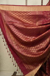 Maroon Soft Silk Saree - SRMSSS503