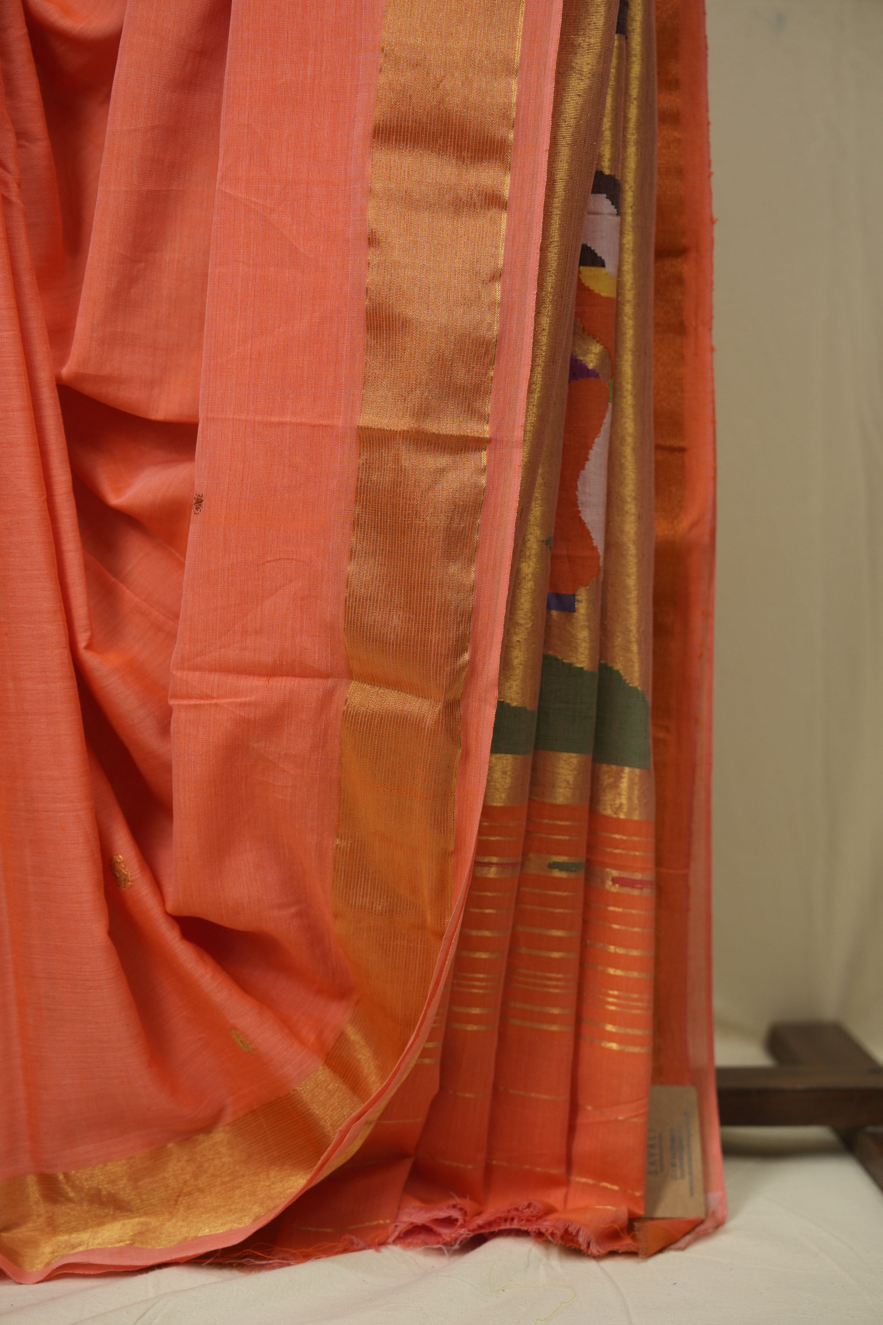 Peach Cotton Paithani Saree - SRPCPS763