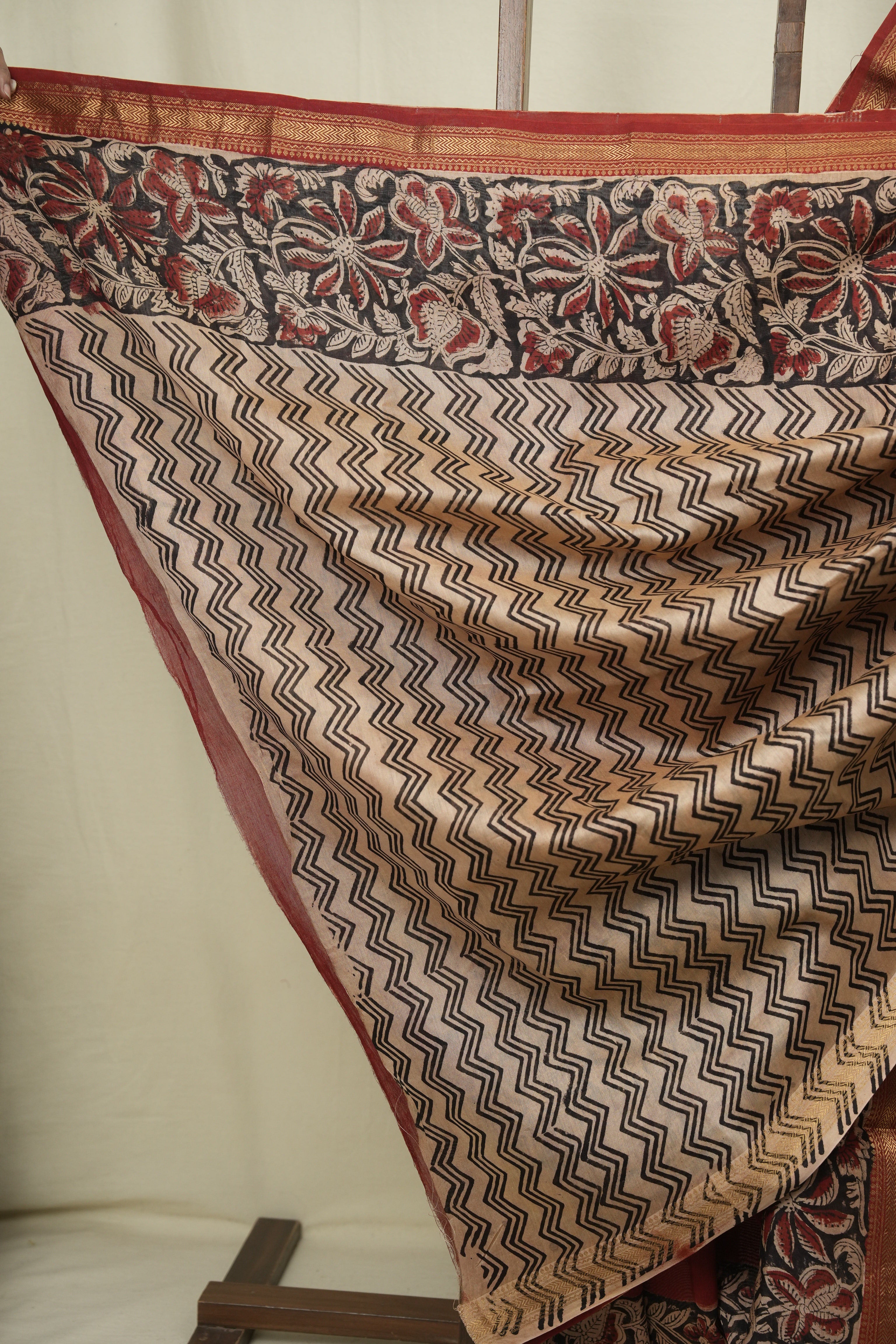 Maroon HBP Cotton Silk Saree With Chanderi Border - SRMCSS1807