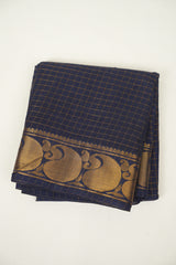 Navy Blue Sungudi Cotton Saree - SRNBSCS176