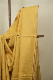 Yellow Tissue Linen jamdani Saree - SRYTLJS209