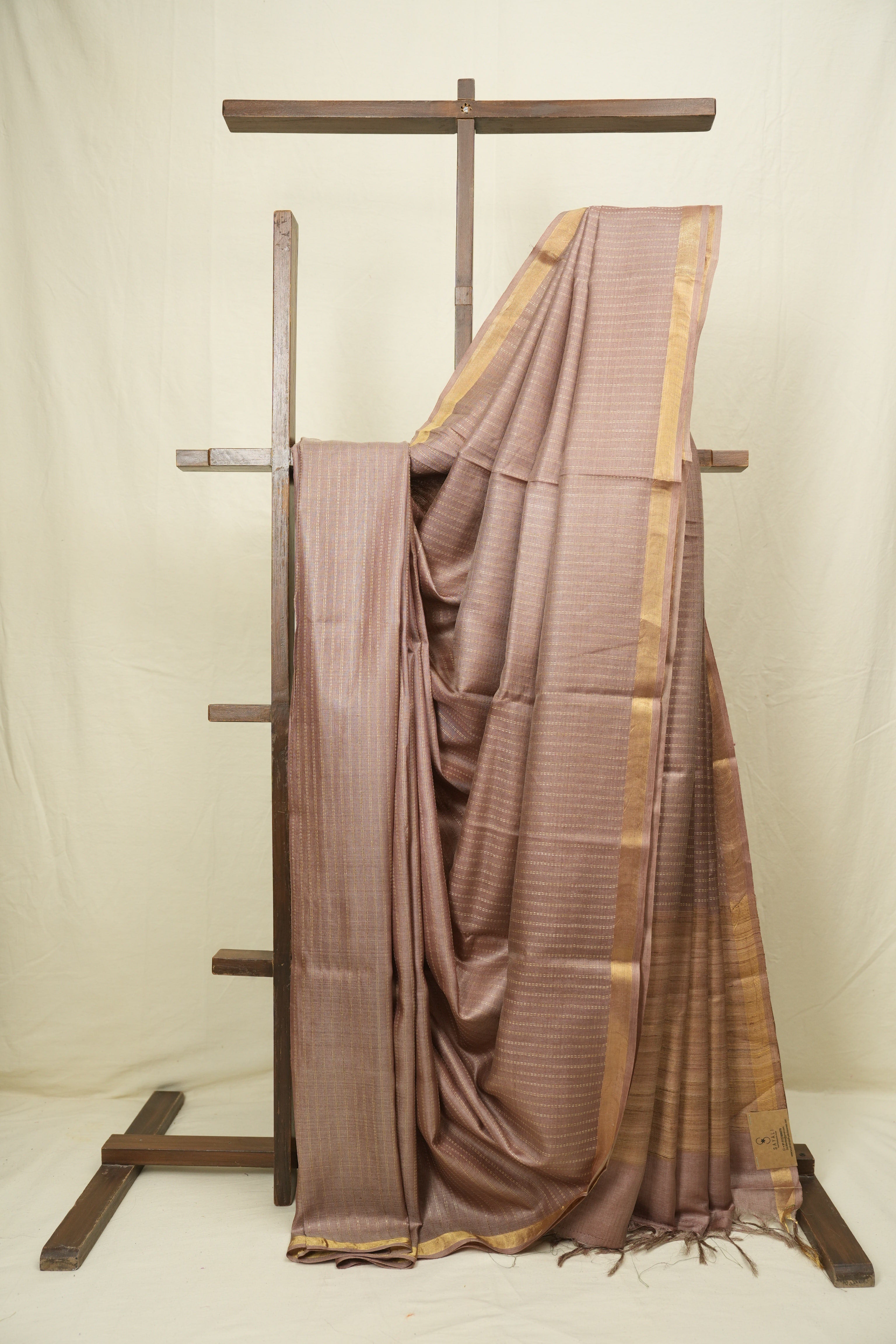 Mauve Tussar Silk Saree - SRMTSS1877