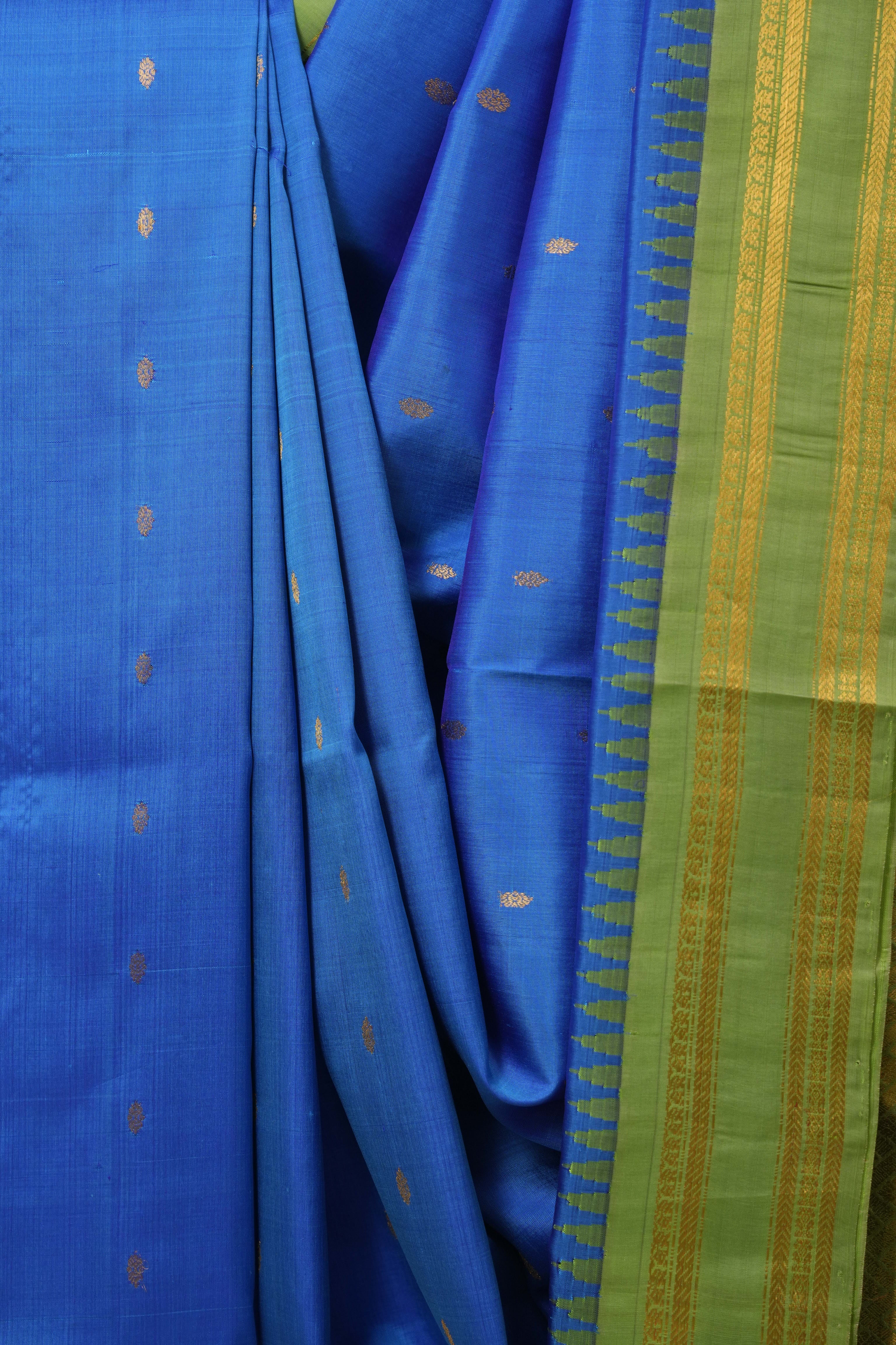 Blue Gadwal Silk Saree - SRBGSS545