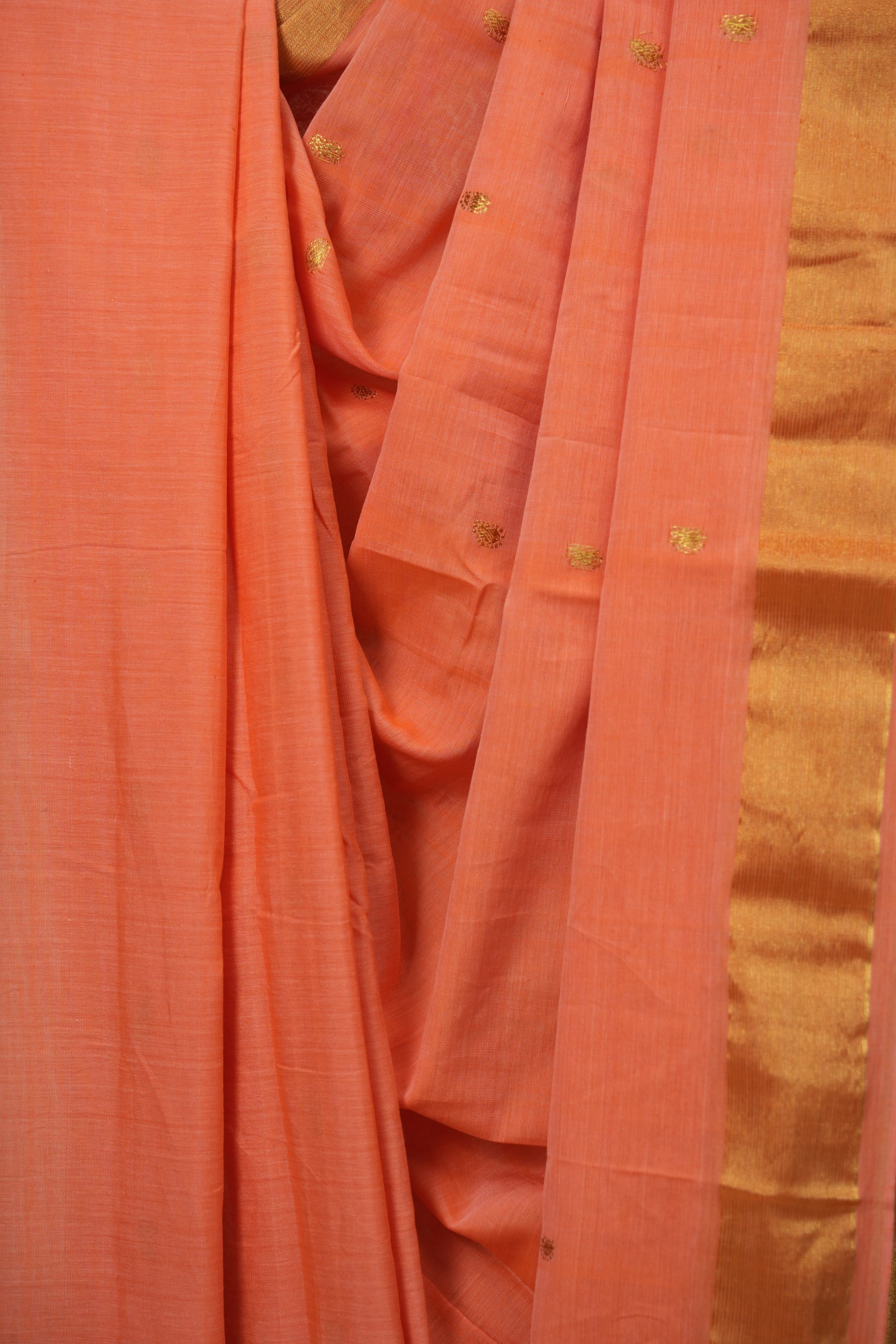 Peach Cotton Paithani Saree - SRPCPS763
