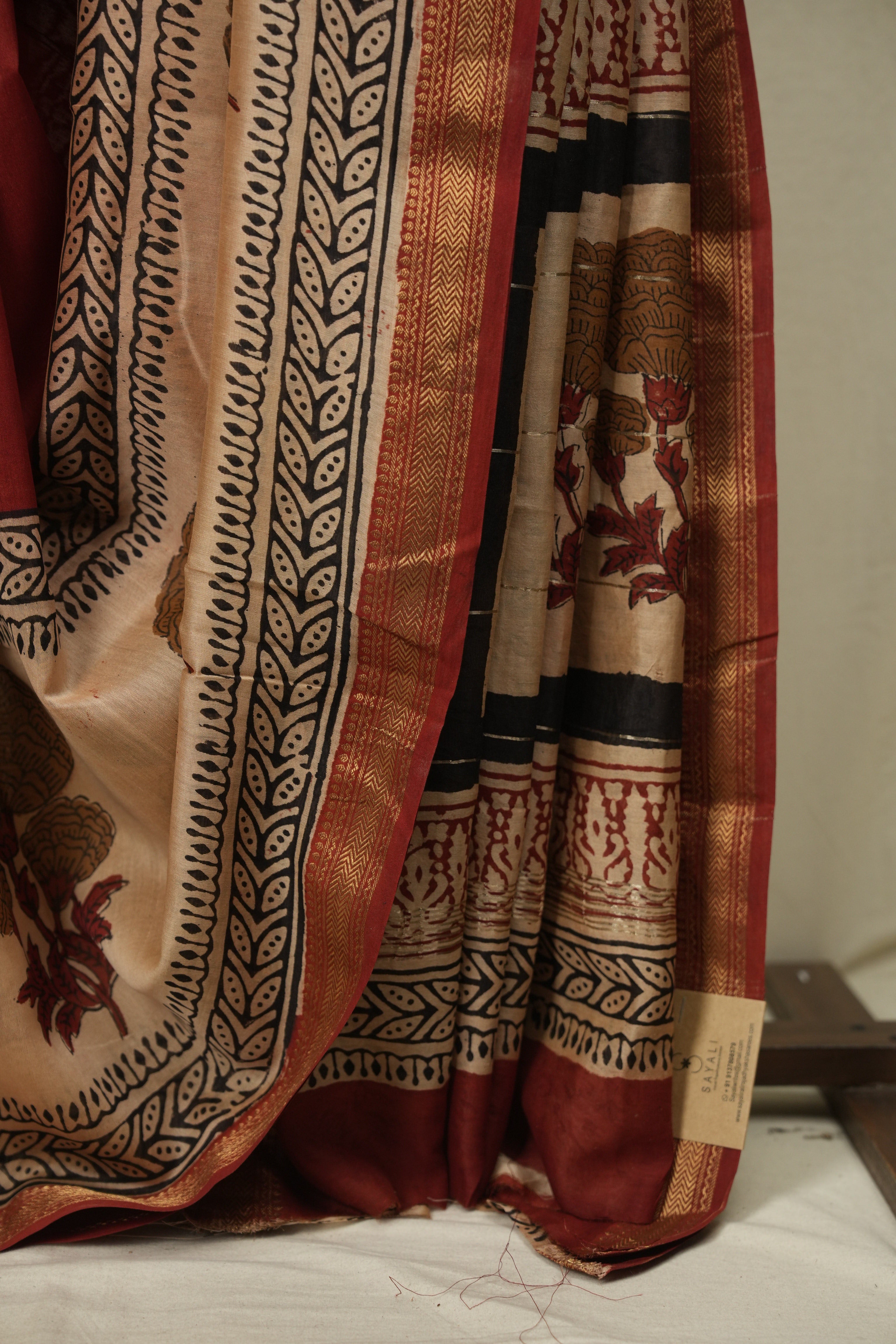 Maroon HBP Cotton Silk Saree With Chanderi Border - SRMCSS1804