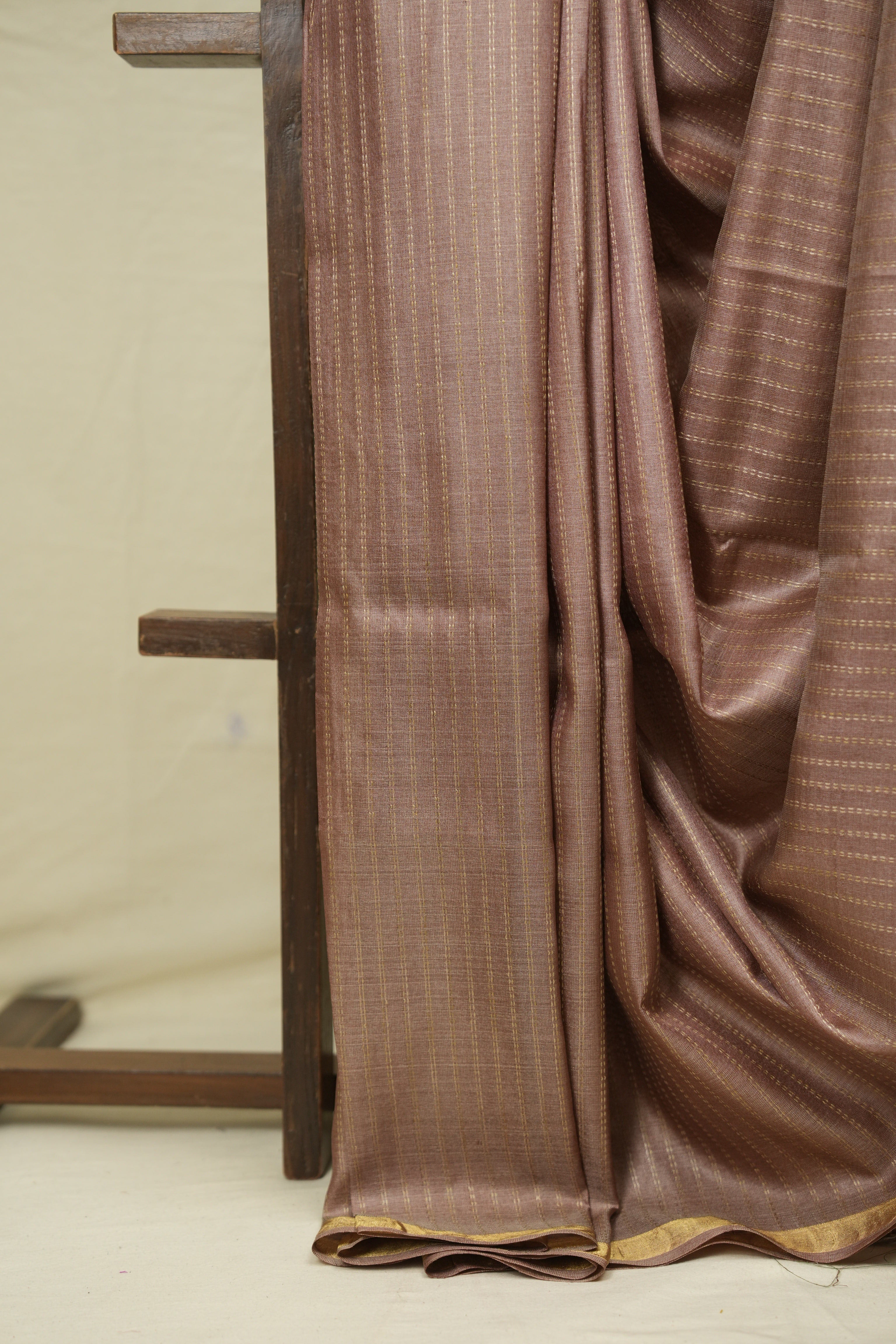 Mauve Tussar Silk Saree - SRMTSS1877