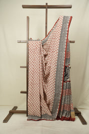 Cream HBP Cotton Saree - SRCCS3676