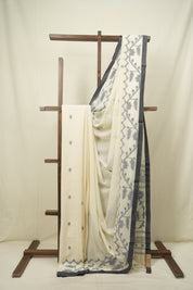 Cream Bengal Mul Cotton Saree - SRCBMCS077