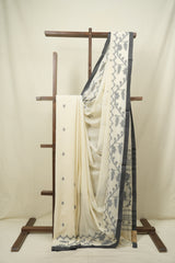 Cream Bengal Mul Cotton Saree - SRCBMCS077