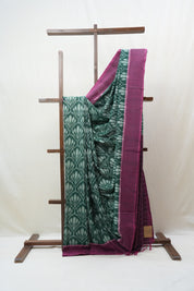 Green Pochampali Cotton Ikat Saree - SRGPCIS408