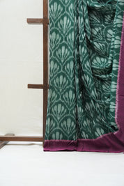 Green Pochampali Cotton Ikat Saree - SRGPCIS408