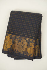Navy Blue Sungudi Cotton Saree - SRNBSCS171