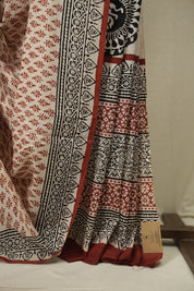Cream HBP Cotton Saree - SRCCS3676