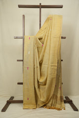 Light Yellow Tissue Linen Jamdani Saree - SRLYTLJS211