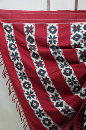 White Pochampalli Cotton Ikat Saree - SRWPCIS399