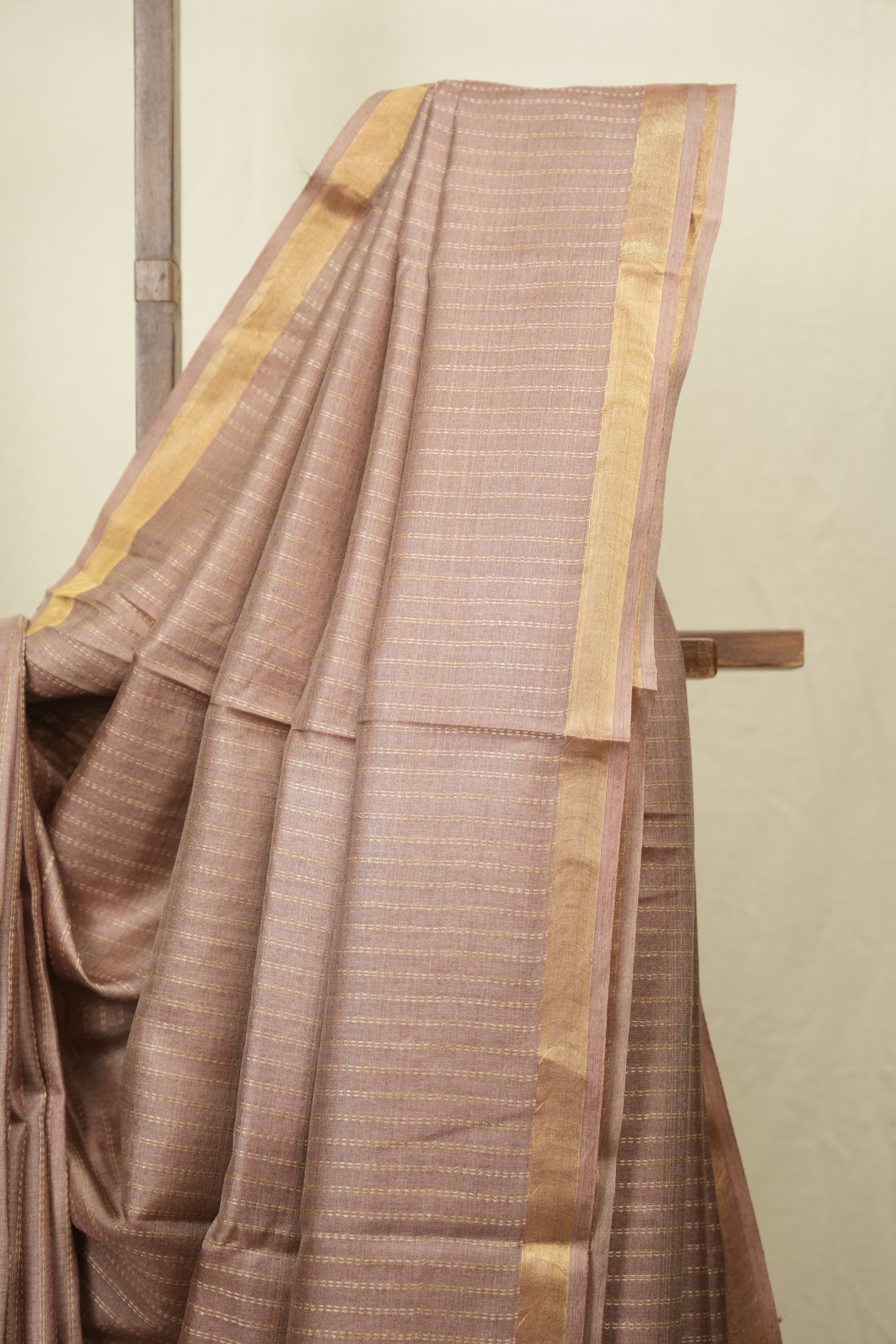Mauve Tussar Silk Saree - SRMTSS1877