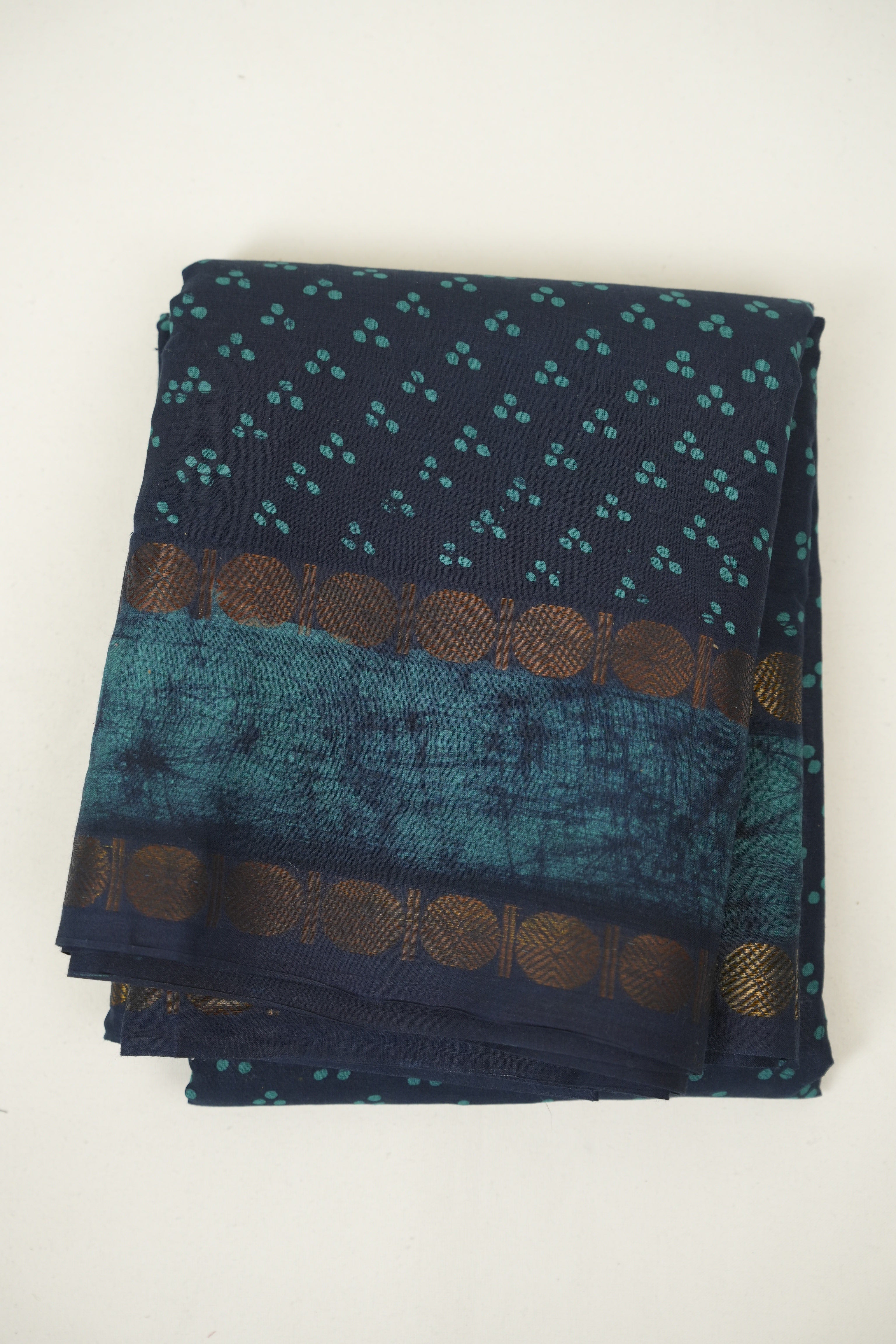 Dark Blue Sungudi Cotton Saree - SRDBSCS190