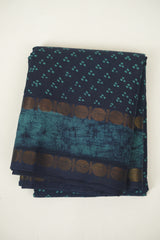 Dark Blue Sungudi Cotton Saree - SRDBSCS190