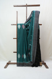 Green Pochampali Cotton Ikat Saree - SRGPCIS412