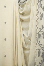 Cream Bengal Mul Cotton Saree - SRCBMCS077