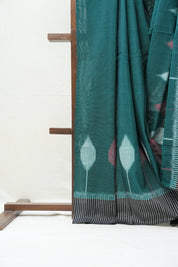 Green Pochampali Cotton Ikat Saree - SRGPCIS412