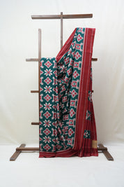 Green Pochampali Cotton Ikat Saree - SRGPCIS406