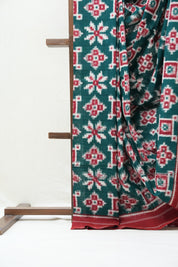 Green Pochampali Cotton Ikat Saree - SRGPCIS406
