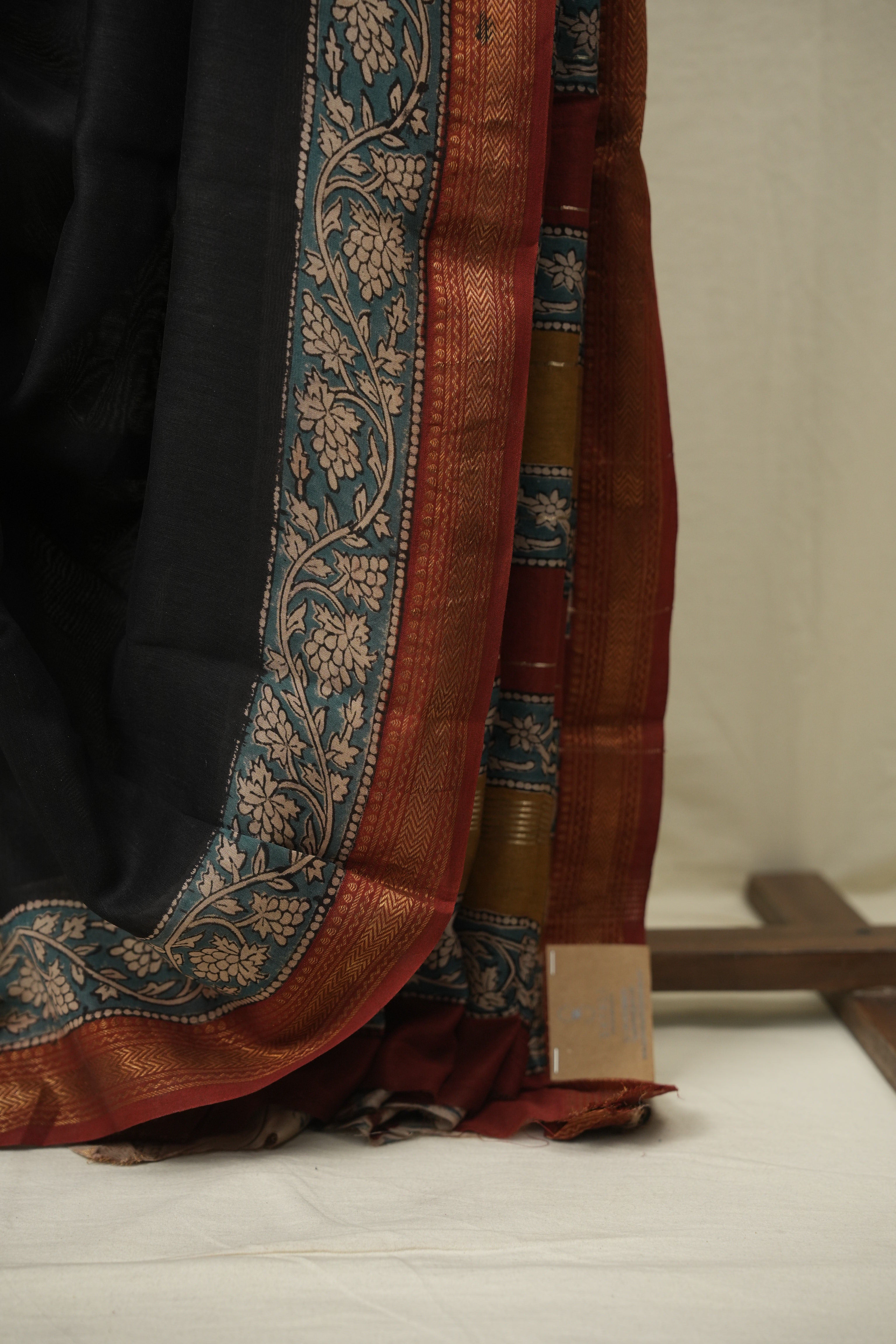 Black HBP Cotton Silk Saree With Chanderi Border - SRBCSS1754